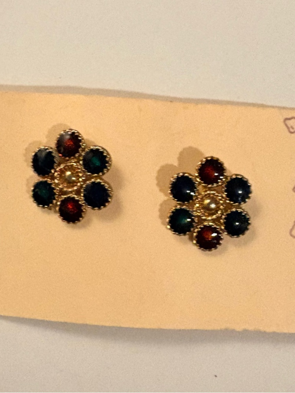 Gold Flower Cluster Stud Earrings